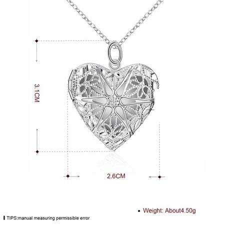 Silver Designer Heart Filigree Necklace