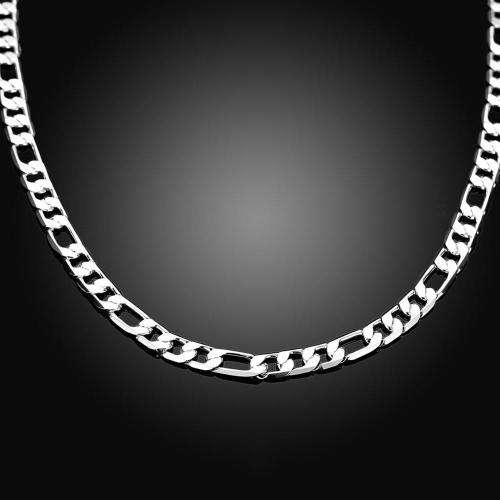 Silver Designer Figaro Men's Necklace 8mm