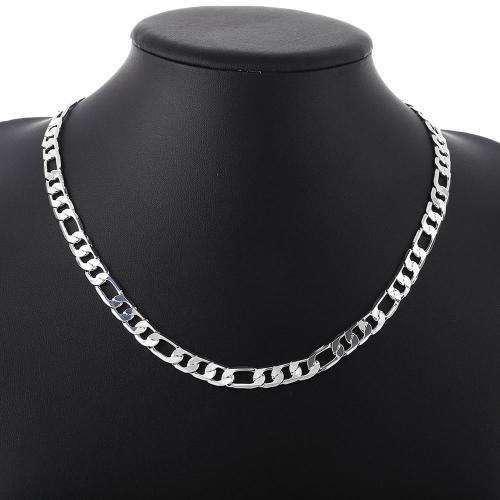 Silver Designer Figaro Men's Necklace 8mm