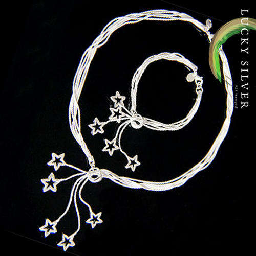 925 Sterling Silver Necklace and Bracelet Set