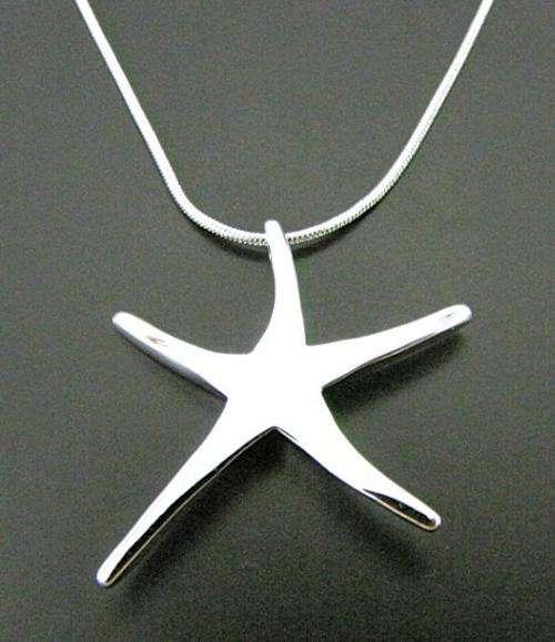 SALE!!! 925 Sterling Silver HUGE STARFISH Pendant & Snake Chain Necklace - just R75