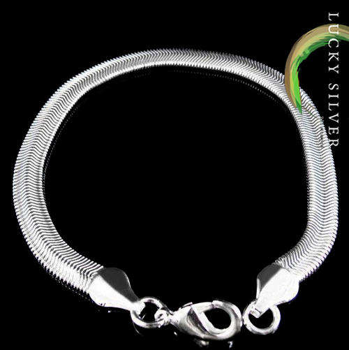 Silver 6mm Herringbone Bracelet