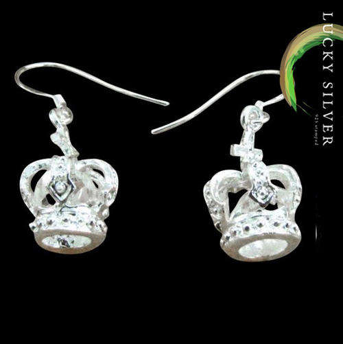 925 Sterling Silver Crown Stud Earrings