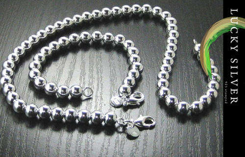8mm Hollow 925 Sterling Silver Bracelet & Necklace Set