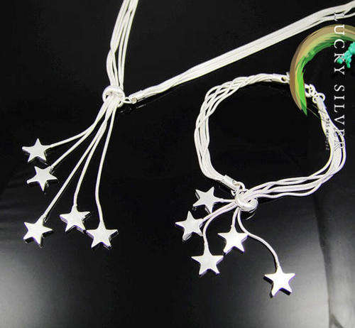 925 Sterling Silver Necklace and Bracelet Set