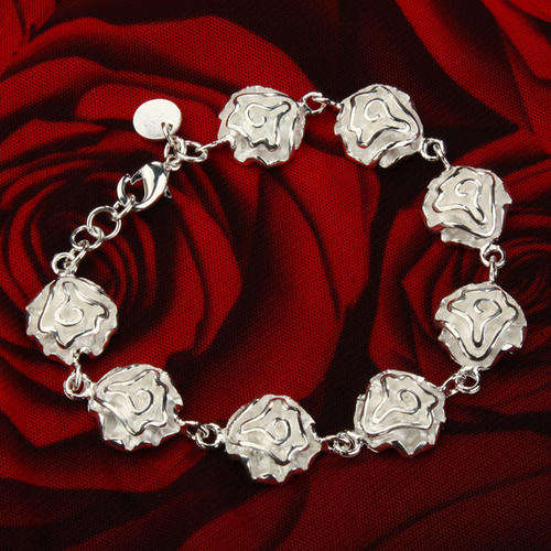 SALE!!! 925 Sterling Silver Rose Bracelet