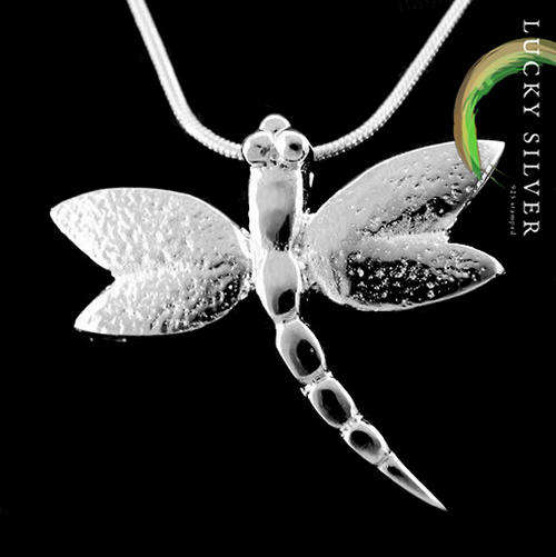 925 Sterling Silver NECKLACE & Pendant - Dragonfly (Ready to Ship)