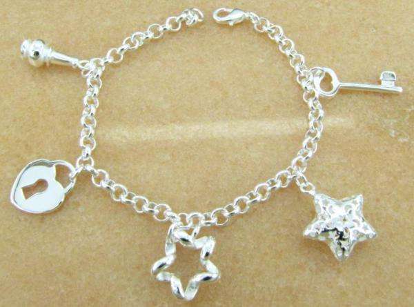 925 Sterling Silver Charm Bracelet (Ready to Ship)