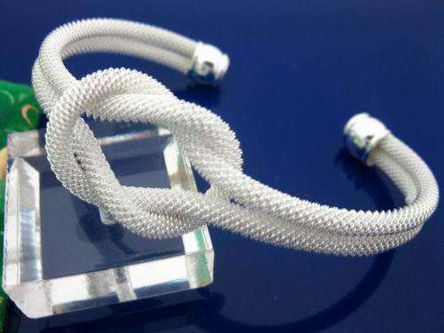 925 Sterling Silver MESH TWIST Bangle