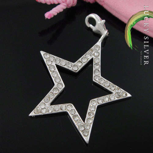 20% Sale! Lucky Silver Lobster Charm HUGE DIAMANTE STAR Jewellery (Ready to Ship)