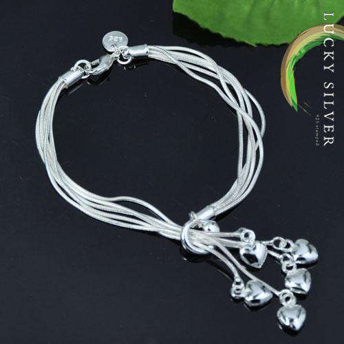 925 Sterling Silver EP LARIAT HEART Bracelet - (In Stock & Ready to Ship)