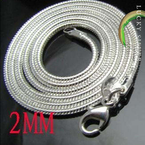 925 Sterling Silver Snake Chain NECKLACE - 2MM (20 INCH)