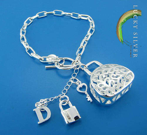 Lucky Silver Fashion HUGE HANDBAG CHARM Bracelet (Ready to Ship)