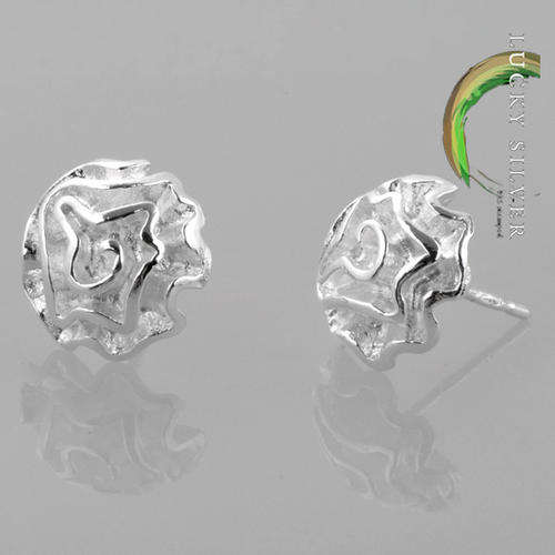 Delicate Silver Rose Stud Earrings