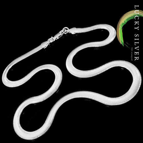 Silver Herringbone NECKLACE - 6mm