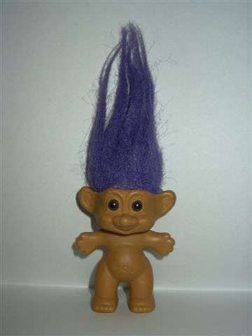 Arlenco Troll with Purple Hair - Brown Eyes