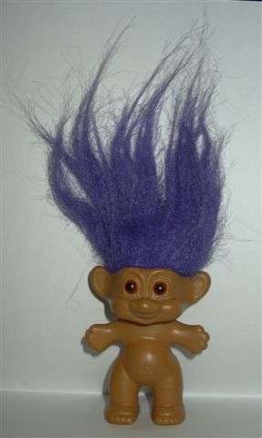 Arlenco Troll with Purple Hair - Orange Eyes