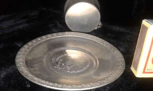 Pewter Espresso Cup & Saucer