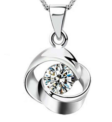 Italian Designer New Arrival S925 Sterling Silver Austrian Crystal Pendant Water Necklace