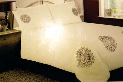 CASA COLLECTION - Embroidered Single Duvet Set 100% Cotton