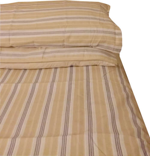Private Collection - Beige and Grey Striped duvet cover set - 100% Polycotton