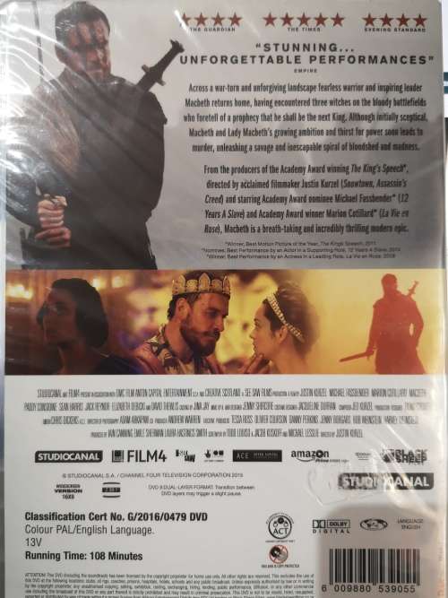 Macbeth (2015) (DVD) [New]