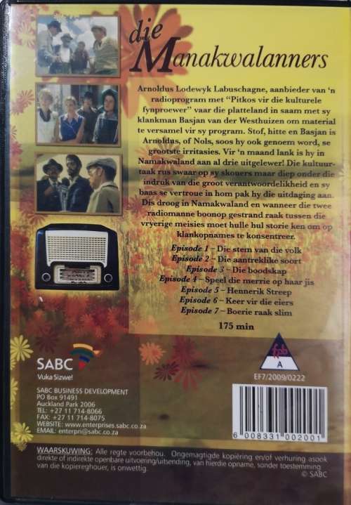 Die Manakwalanners Reeks 1 Deel 1 (DVD)