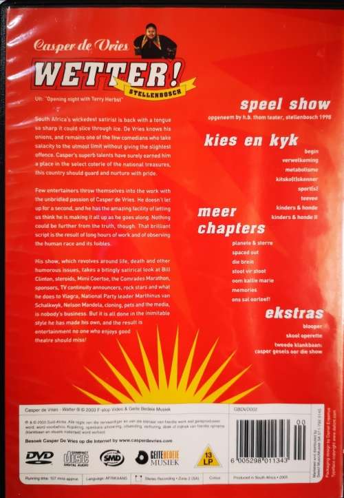 Casper de Vries - Wetter! (DVD)