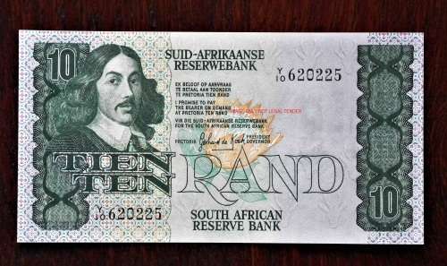 1981 G de KOCK , TEN RAND REPLACEMENT NOTE, Y10 - 620225, B UNC