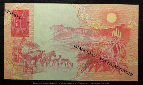 1984 GPC de KOCK  R50 Rplacement . 1st Issue of the R50 banknote. XX 0061803. low print number B UNC