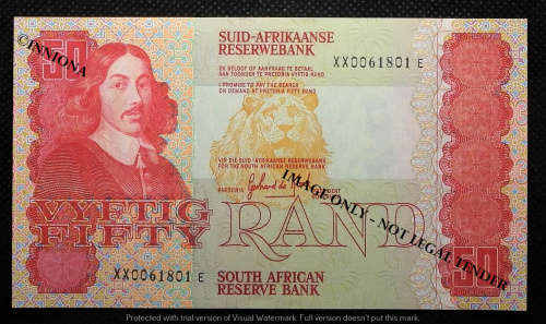 1984 GPC de KOCK  R50 Replacement note. 1st Issue of R50 note. XX 0061801. B UNC low print number