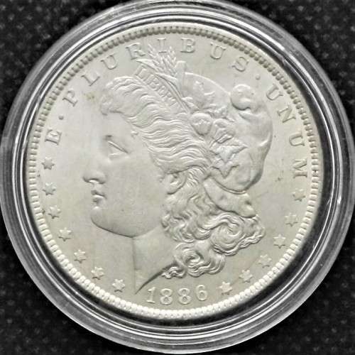 1886 MORGAN DOLLAR, 0.9000Ag Size 38.1 mm. USA Coin BookValue MS60 =R815.00