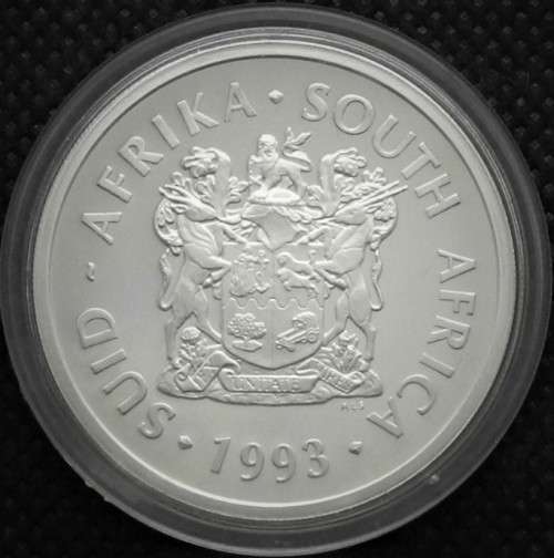 1993  PROTEA R2 "PEACE" Silver 0.9250Ag  31.1 gm (1oz) Silver. 38.7mm Diam.PROOF