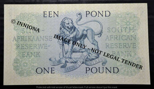 1956 MH de KOCK. ONE POUND / EEN POND. 3rd Issue (date 12-4-56) B/238  477908 B UNC