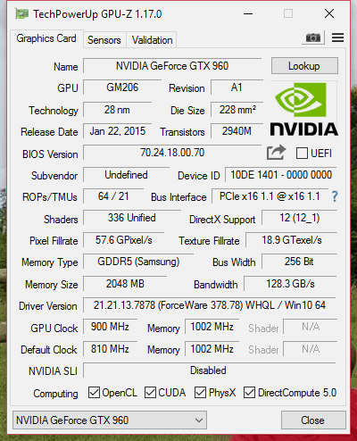 Nvidia Geforce GTX 960