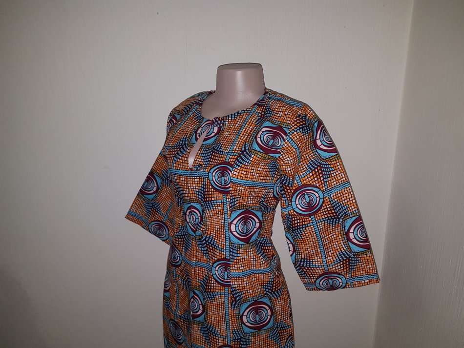 African Print Kimono (Ankara) by Ijay (Size: 10/L/34)