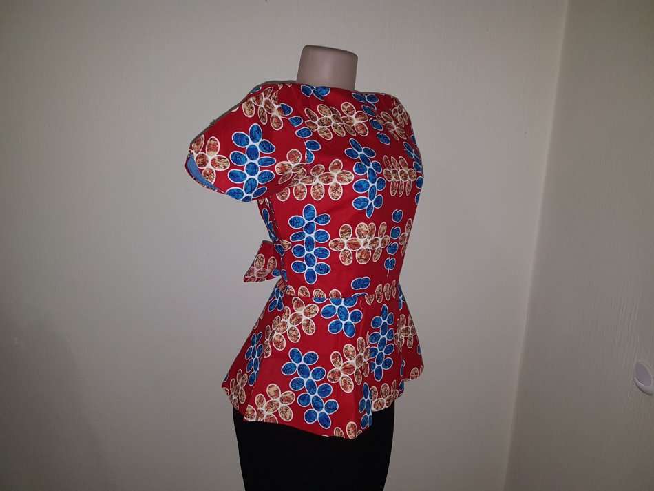 African Print Top (Ankara) by Ijay (Size: 12/L/36)