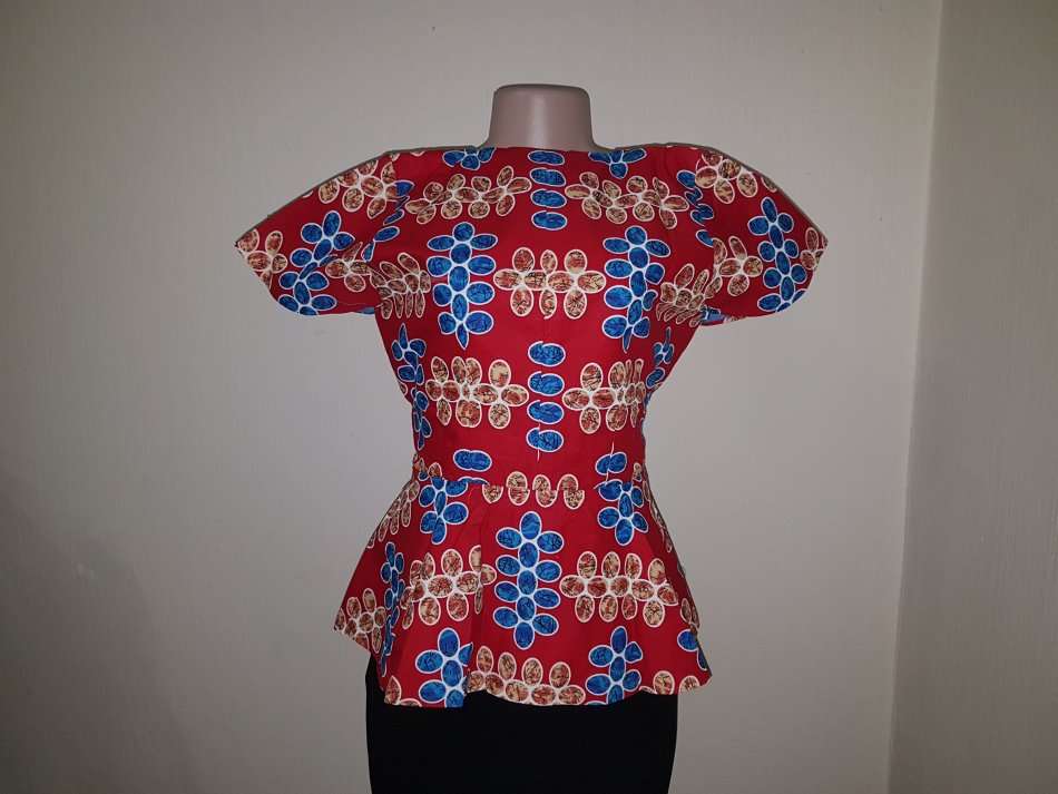 African Print Top (Ankara) by Ijay (Size: 12/L/36)