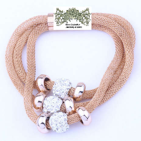 Beautiful! New Magnetic yellow gold plated bracelet 20.5cm-Exquisite!