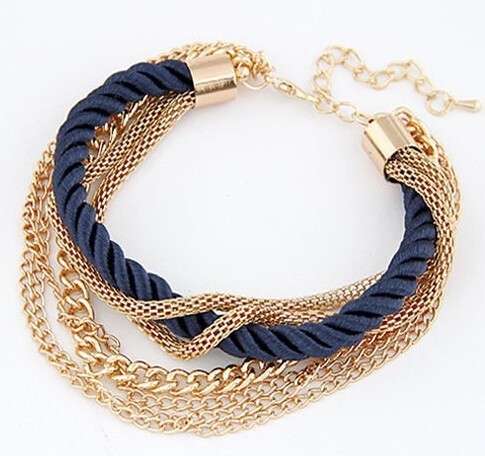 MIND-BLOWING!! ROPE AND CHAIN YELLOW GOLD PLATED BRACELETS