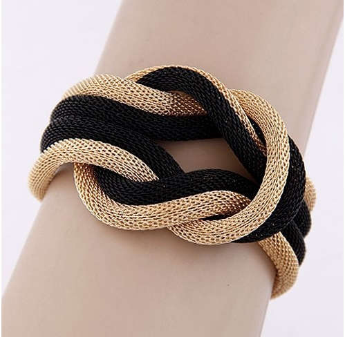 GORGEOUS!! BLACK AND GOLD KNOTTED BRACELET