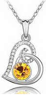 EXTRAORDINARY!! WHITE GOLD PLATED WITH SIMULATED DIAMOND NECKLACE PENDANT