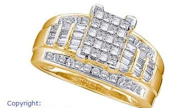 **JAW DROPPING [R44183]** INVISIBLE DESIGN [1.00ct] DIAMOND RING [YELLOW GOLD]