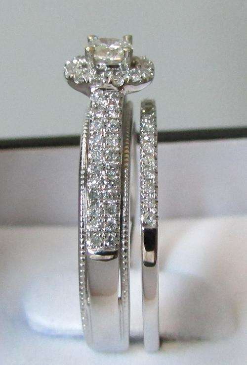 **BEST OF THE BEST [R41896]** BRIDAL TWINSET [1.00ct] DIAMOND [H / SI1] RING [4.796g] WHITE GOLD