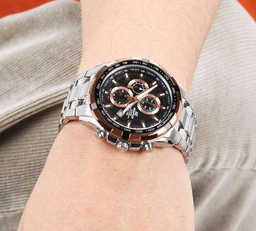 Casio Edifice Men's Silver Stainless Steel Chronograph Quartz Watch