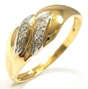 BRILLIANT 9CT SOLID YELLOW GOLD 6 DIAMOND RING (INVEST NOW IN GOLD JEWELLERY) ***