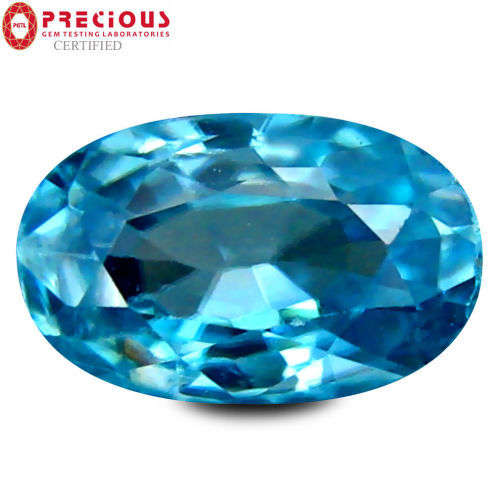 1.93ct ''PGTL" CERT - STUNNING!!! - "RARE COLOUR" 100% Natural TOP DEEP OCEAN BLUE ZIRCON - CAMBODIA