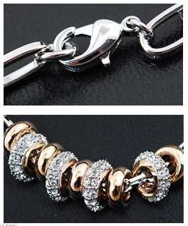 STUNNING!! Yellow gold plated 9 ring swarovski elements bracelet