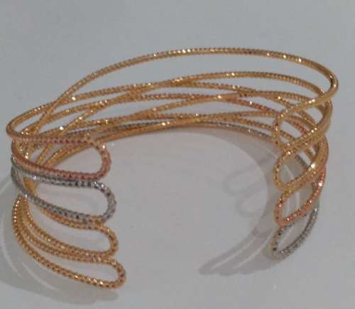 STUNNING!! SILVER,YELLOW AND ROSE GOLD PLATED BANGLE