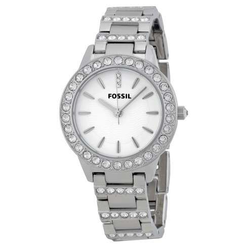 FOSSIL Glitz White Dial Stainless Steel Ladies Watch